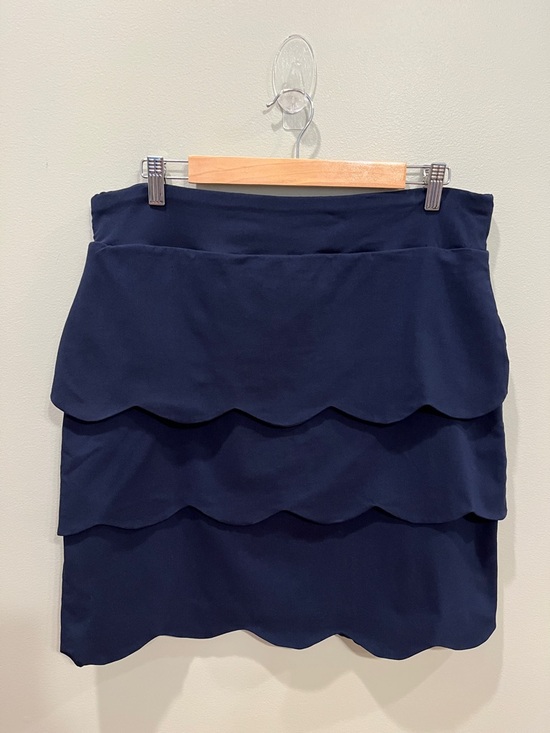 J. McLaughlin Dresses & Skirts - J.McLaughlin Providence Tiered Scalloped Navy Skirt